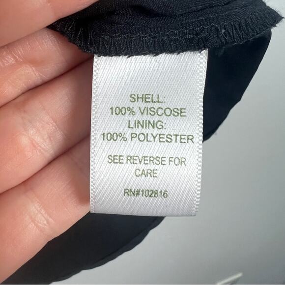 Garnet Hill | Boho Floral Navy Pink V Neck Drop Waist Midi Dress Modest 16 - Picture 7 of 9